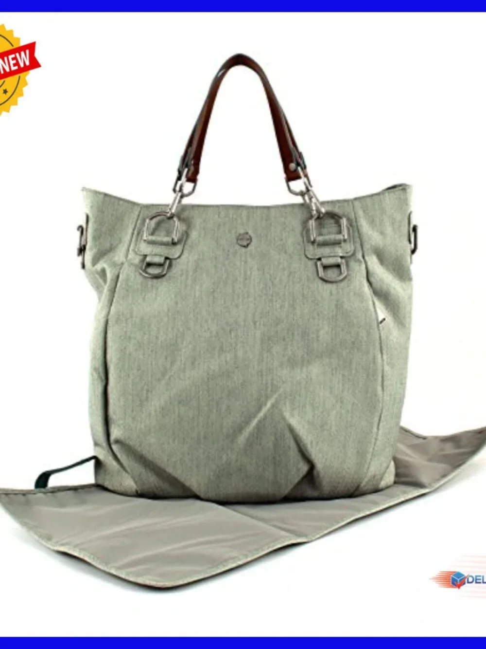 Large Recycled Polyester Diaper Tote with Multiple Straps & Accessories